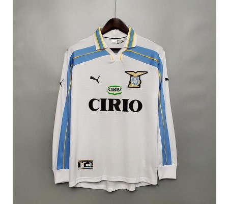 Lazio 99/00 Away White Long Sleeve Soccer Jersey